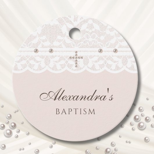 Elegant Cross Christian Baptism Thank You  Bedankjes Labels