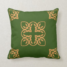 Elegant Cross Damask Motief Groen Goud