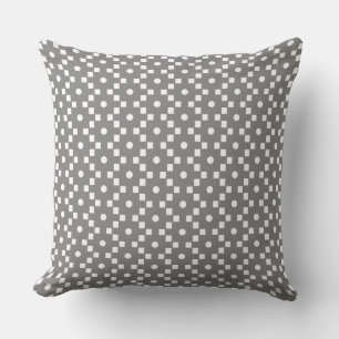 Elegant Cross Geometric Pattern in Grey & White Kussen