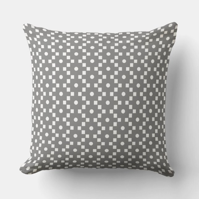 Elegant Cross Geometric Pattern in Grey & White Kussen (Voorkant)