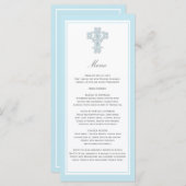 Elegant Cross in Blue Menu Page Rack Card (Voorkant / Achterkant)