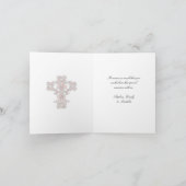 Elegant Cross in Roze Foto Hartelijk dank Bedankkaart (Binnen)