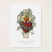 Elegant Cross-katholieke Weddenschap Kaart (Voorkant)