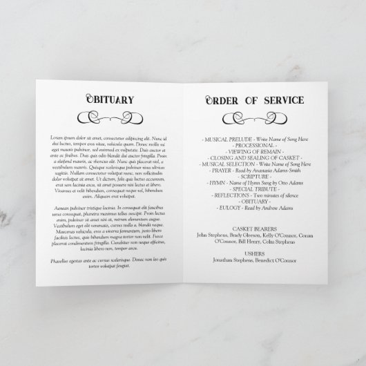 Elegant Cross  Lijsten Uitvaartprogramma Programma (Binnen)