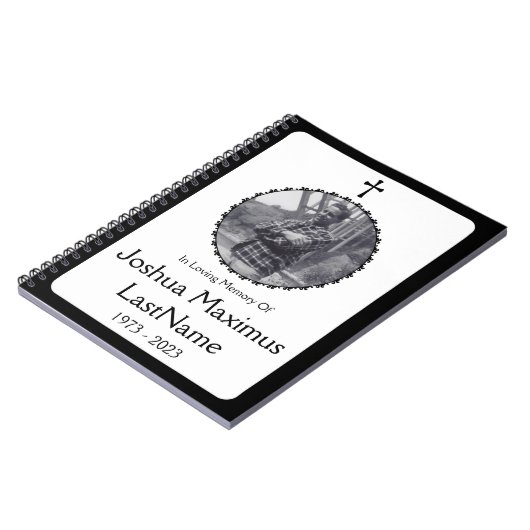 Elegant Cross Memorial Service gastenboek Notitieboek (Linkerzijde)