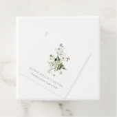 Elegant Cross Paarse Wildflower Baptisme Bedankjes Labels (In situ)