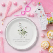 Elegant Cross Paarse Wildflower Baptisme Papieren Bordje (Feest)