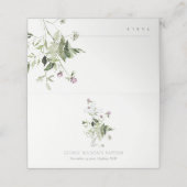 Elegant Cross Paarse Wildflower Baptisme Plaatskaartje (Buitenkant ongevouwen)