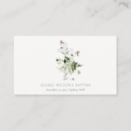 Elegant Cross Paarse Wildflower Baptisme Plaatskaartje