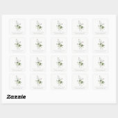 Elegant Cross Paarse Wildflower Baptisme Vierkante Sticker (Vel)