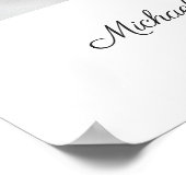 Elegant Cross Photo Boy Baptism Welkom Poster (Hoek)