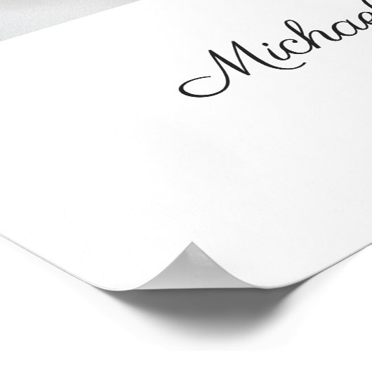 Elegant Cross Photo Boy Baptism Welkom Poster (Hoek)