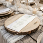 Elegant Cross Sage Botanical Watercolor Baptism Menu