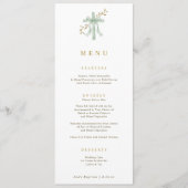 Elegant Cross Sage Botanical Watercolor Baptism Menu (Voorkant)