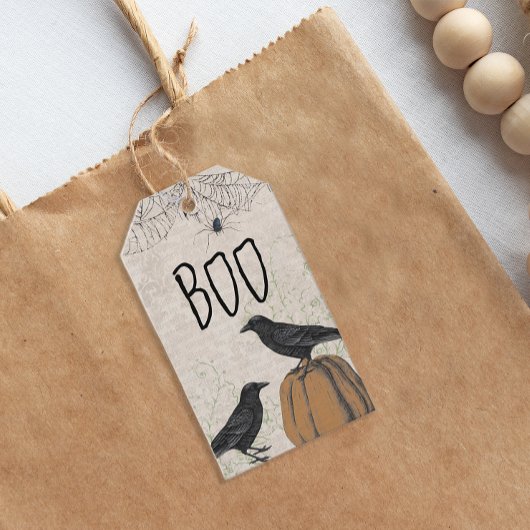 Elegant Crow Halloween Favor Cadeaulabel