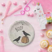 Elegant Crow Halloween Papieren Bordje (Feest)