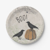 Elegant Crow Halloween Papieren Bordje (Voorkant)
