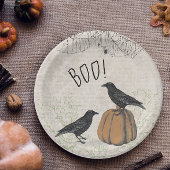 Elegant Crow Halloween Papieren Bordje