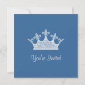 Elegant Crown Blue en White Sweet 16 Birthday Kaart (Achterkant)