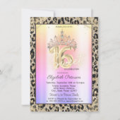 Elegant Crown Colorful Leopard Print Sweet 16   Kaart (Voorkant)