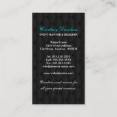 Elegant Crown Filigree en Tuft Fabric Visitekaartje (Achterkant)