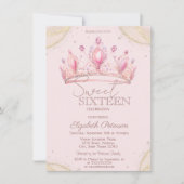 Elegant Crown Gold Glitter Corners Sweet 16   Kaart (Voorkant)