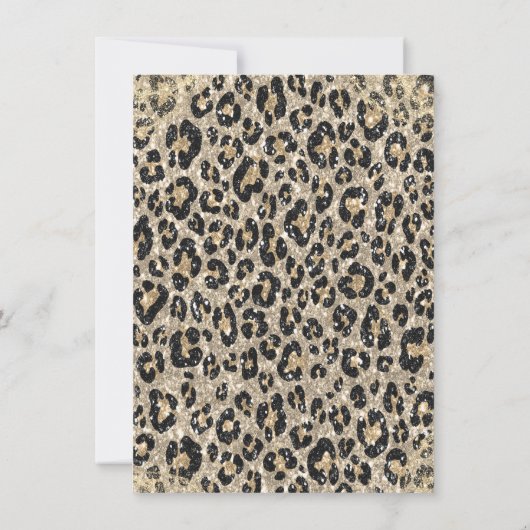 Elegant Crown Leopard Print Sweet 16   Kaart (Achterkant)