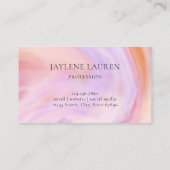 Elegant Crown Pink Gold Marble Agate Visitekaartje (Achterkant)