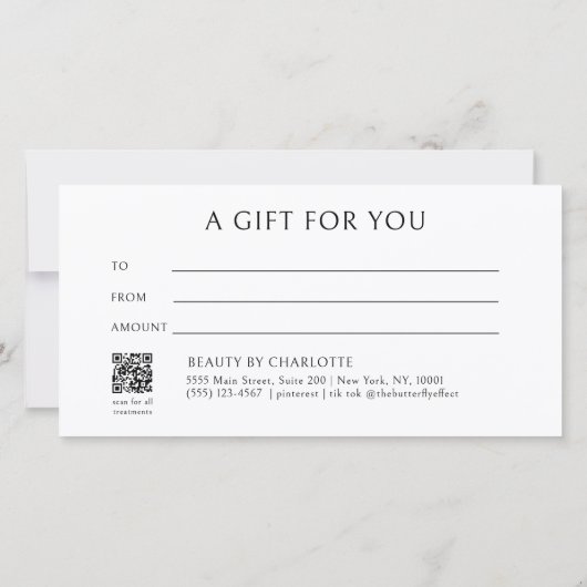 Elegant Crown Salon Beige Gift Certificate (Achterkant)