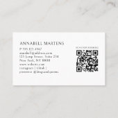 Elegant Crown Salon Beige QR-code Visitekaartje (Achterkant)