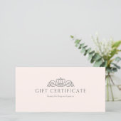 Elegant Crown Salon Blush Roze Cadeaubon (Staand voorkant)
