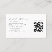 Elegant Crown Salon Blush Roze QR Code Visitekaartje (Achterkant)