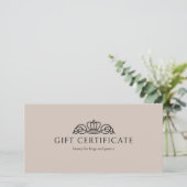 Elegant Crown Salon Lichtbruine Cadeaubon (Staand voorkant)