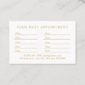 Elegant Crown Salon White Afsprakenkaartje (Achterkant)