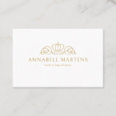 Elegant Crown Salon White Afsprakenkaartje (Voorkant)