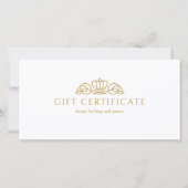 Elegant Crown Salon White Gift Certificate (Voorkant)