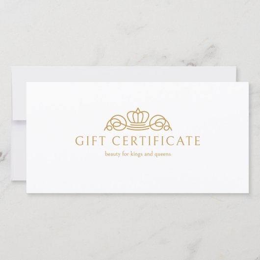 Elegant Crown Salon White Gift Certificate (Voorkant)