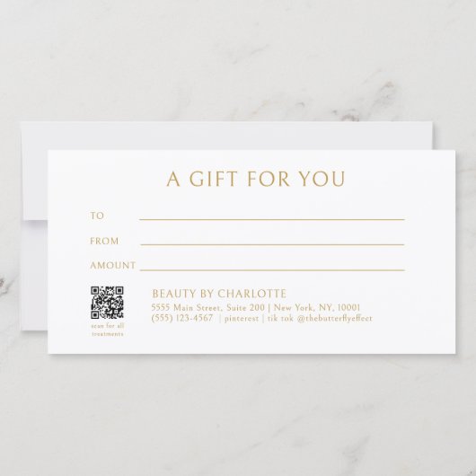 Elegant Crown Salon White Gift Certificate (Achterkant)