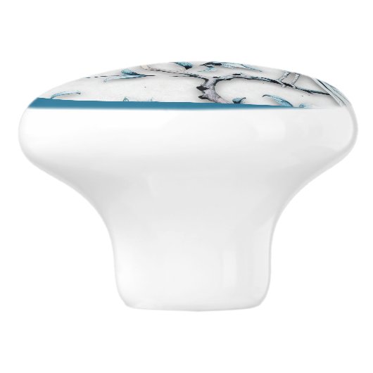 Elegant Crowned Peacock Ceramic Knob Keramische Knop (Zijkant)