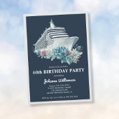 Elegant Cruise Ship Trip Women 60th Birthday Party Kaart