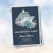 Elegant Cruise Ship Trip Women 60th Birthday Party Kaart