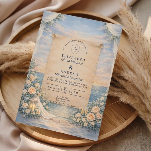 Elegant Cruise Ship Wedding Kaart