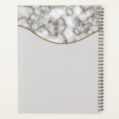 Elegant Crusted Marble Black Gray Monogram 3 Planner (Achterkant)