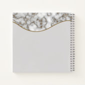 Elegant Crusted Marble Black Gray Monogram Notitieboek (Achterkant)
