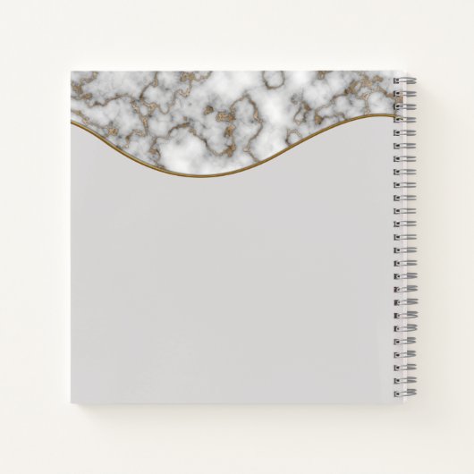 Elegant Crusted Marble Black Gray Monogram Notitieboek (Achterkant)