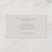 Elegant Crusted Marble Black Gray Monogram Visitekaartje (Achterkant)