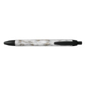 Elegant Crusted Marble Black Gray Monogram Zwarte Inkt Pen (Achterkant)
