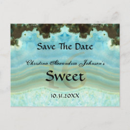 Elegant Crystal Blue Sweet 16 Bewaar de datum Aankondigingskaart