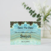 Elegant Crystal Blue Sweet 16 Bewaar de datum Aankondigingskaart (Staand voorkant)