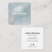 Elegant Crystal Blue Vierkante Visitekaartje (Voorkant / Achterkant)